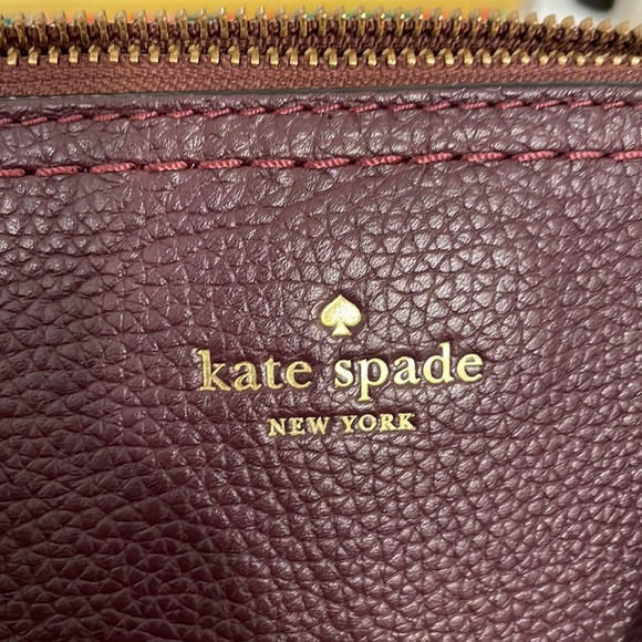 Burgundy Kade Spade hobo bag w/detachable strap - Picture 5 of 5